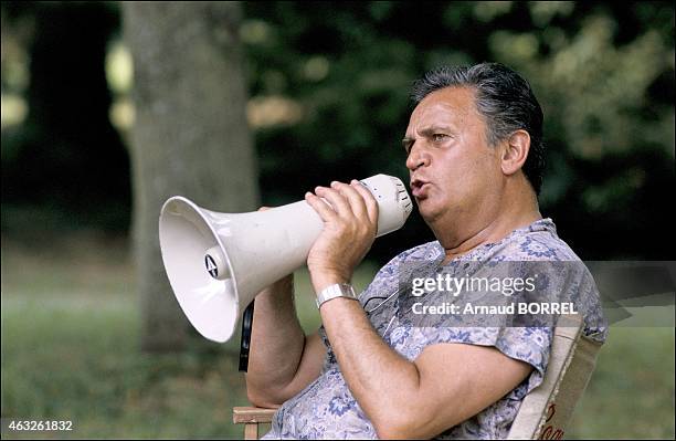 Film director Roger Hanin during the shooting of the tv film 'Le Gorille' in France in August 1988.