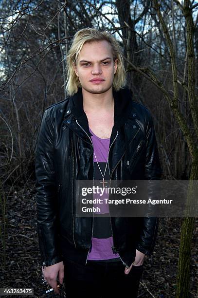 Wilson Gonzalez Ochsenknecht arrives at the Marina Hoermanseder show during Mercedes-Benz Fashion Week Autumn/Winter 2014/15 at Brandenburg Gate on...