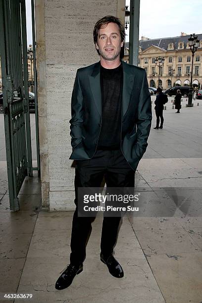 Thomas Dutronc arrives at the Cerruti Menswear Fall/Winter 2014-2015 show as part of Paris Fashion Week on January 17, 2014 in Paris, France.
