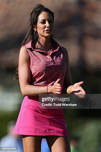 Holly Sonders plays the tenth hole at La Quinta Country Club Course during the first round of the Humana Challenge in partnership with the Clinton...