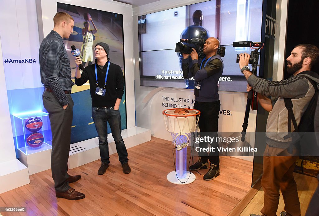 NBA Star Mason Plumlee at the American Express PIVOT Fan Experience in NBA House at NBA All-Star 2015