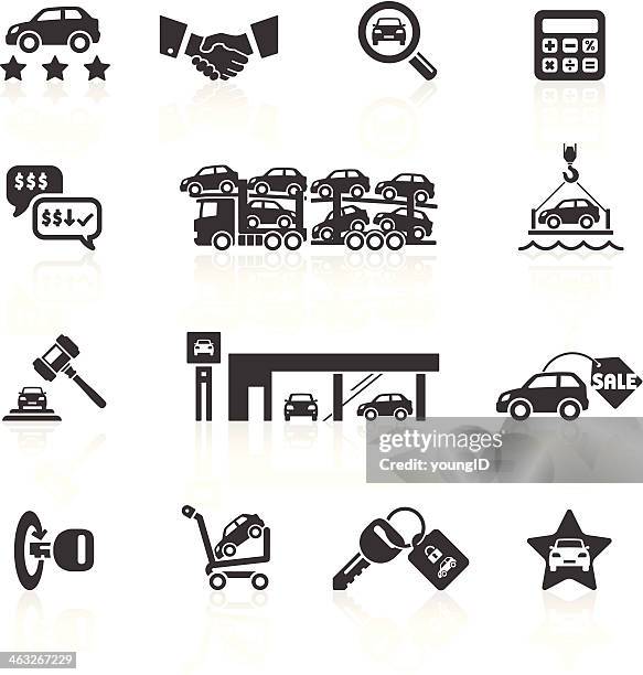 auto verkauf & auto-autohaus symbole - autohandlung stock-grafiken, -clipart, -cartoons und -symbole