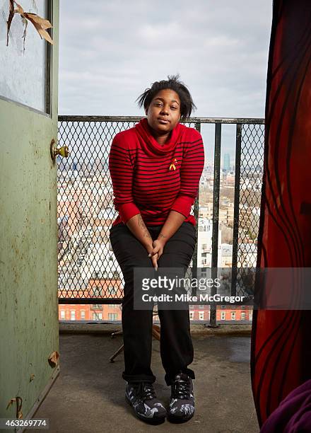 Erica Garner, daughter of Eric Garner, NYC chokehold victim, is photographed for The Observer Magazine on January 19, 2015 at home in Brooklyn, New...