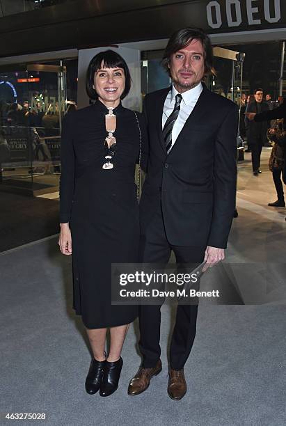 Sadie Frost and Darren Strowger attend the UK Premiere of "Fifty Shades Of Grey" at Odeon Leicester Square on February 12, 2015 in London, England.