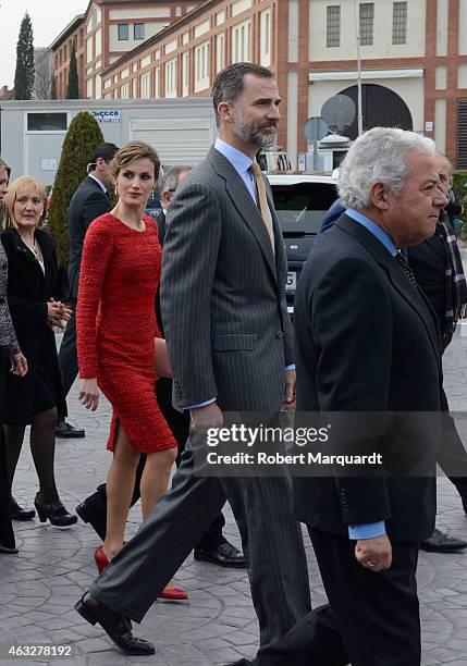 King Felipe VI of Spain and Queen Letizia of Spain visit the 'Freixenet' wine cellar on February 12, 2015 in Sant Sadurni d'Anoia, Spain. Freixenet...