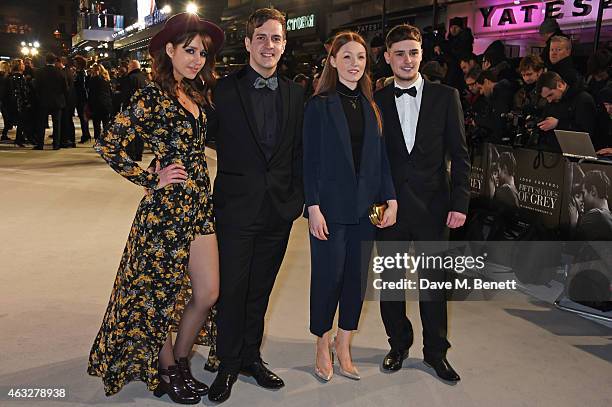 The Voice UK contestants Esmee Denters, Steve McCrorie, Lucy O'Bryne and Joe Woolford attend the UK Premiere of "Fifty Shades Of Grey" at Odeon...