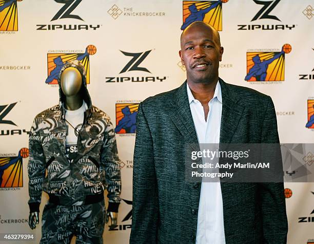 Former New York Knicks player and presently Knicks assistant coach Herb Williams poses for a photo during the Zipway press conference and VIP...