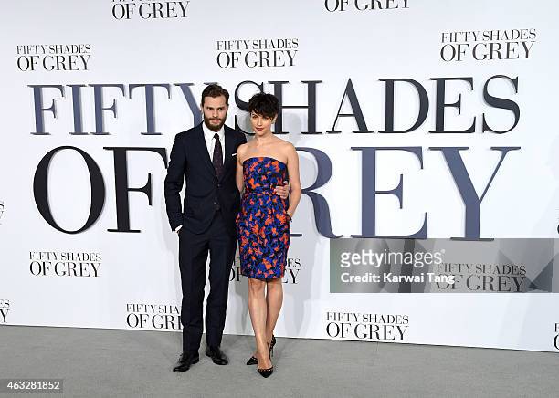 Jamie Dornan and Amelia Warner attend the UK Premiere of "Fifty Shades Of Grey" at Odeon Leicester Square on February 12, 2015 in London, England.