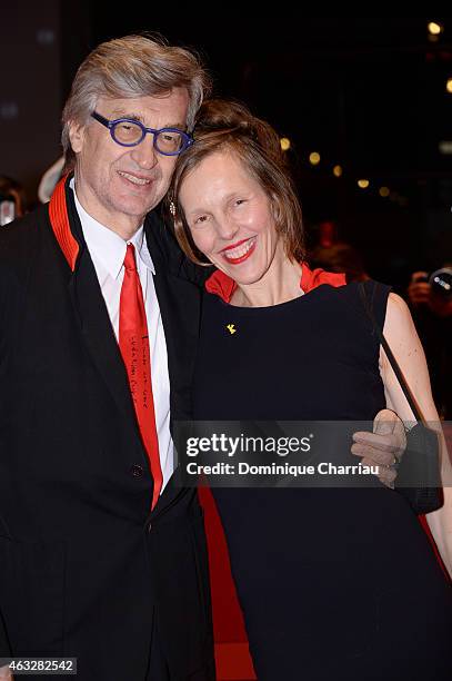 Director Wim Wenders and wife Donata Wenders attend the 'The American Friend' screening during the 65th Berlinale International Film Festival at...