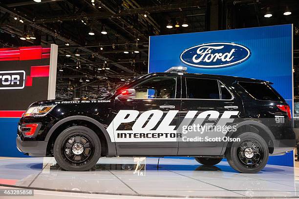 Ford introduces the 2016 Police Interceptor Utility at the Chicago Auto Show on February 12, 2015 in Chicago, Illinois. The auto show, which has the...