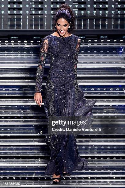 Rocio Munoz Morales attends the thirth night of 65th Festival di Sanremo 2015 at Teatro Ariston on February 12, 2015 in Sanremo, Italy.