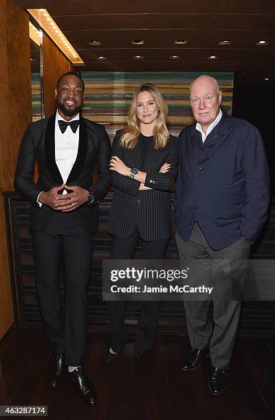 Fellow brand ambassador Dwyane Wade, Model Bar Refaeli and President, LVMH Watches and Chairman Hublot Jean-Claude Biver attend as Hublot announces...