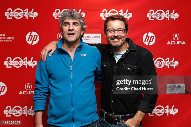 Film director and screenwriter Alain Guiraudie and senior programmer at Sundance Film Festival David Courier attend the "Stranger By The Lake"...