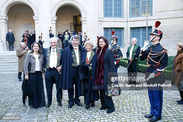 Laure Darcos, Academician Jean-Loup Dabadie, Academician Xavier Darcos, Permanent Secretary of 'Academie Francaise' Helene Carrere d'Encausse and...