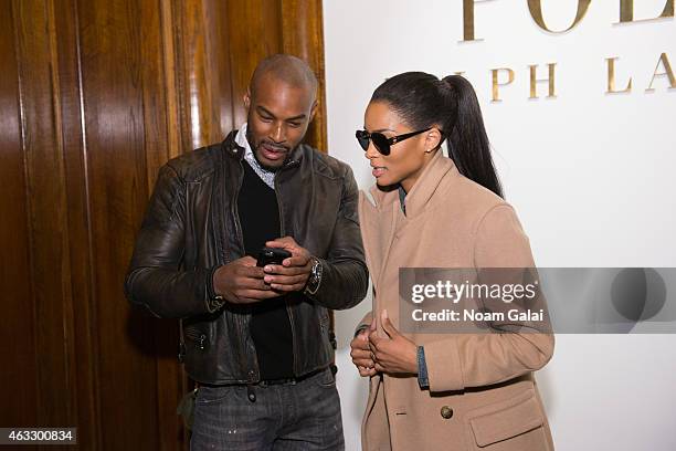 Tyson Beckford and Ciara attend the Ralph Lauren Polo Mens and Womens presentation during Mercedes-Benz Fashion Week Fall 2015 on February 12, 2015...