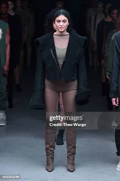 Model Kylie Jenner walks the runway at the adidas Originals x Kanye West YEEZY SEASON 1 fashion show during New York Fashion Week Fall 2015 at...