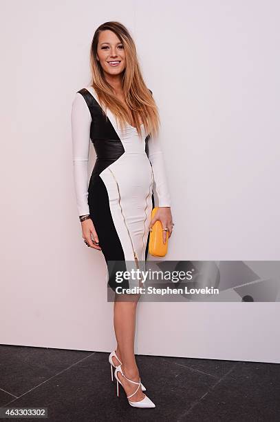Blake Lively poses backstage at the Gabriela Cadena fashion show during Mercedes-Benz Fashion Week Fall 2015 on February 12, 2015 in New York City.