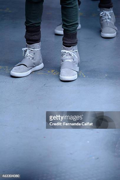 Close up shoe detail from the adidas Originals x Kanye West YEEZY SEASON 1 fashion show during New York Fashion Week Fall 2015 at Skylight Clarkson...