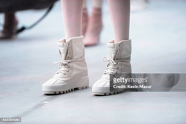 Close up shoe detail from the adidas Originals x Kanye West YEEZY SEASON 1 fashion show during New York Fashion Week Fall 2015 at Skylight Clarkson...