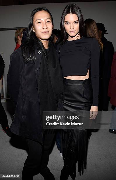 Alexander Wang and Kendall Jenner pose backstage at the adidas Originals x Kanye West YEEZY SEASON 1 fashion show during New York Fashion Week Fall...