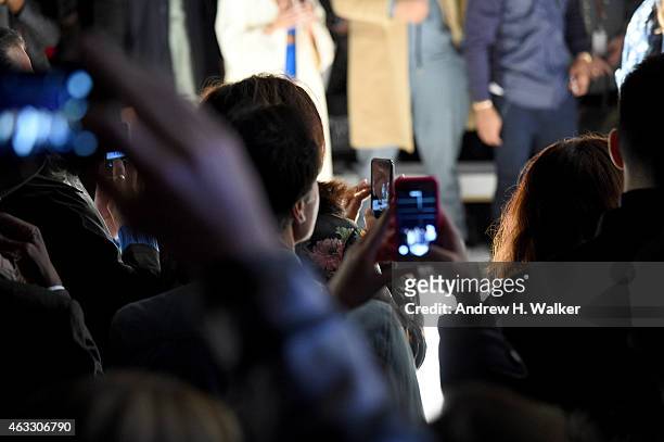 General view of atmosphere during Mercedes-Benz Fashion Week Fall 2015 at Lincoln Center for the Performing Arts on February 12, 2015 in New York...