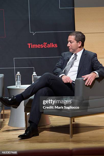 Journalist Glenn Greenwald attends the TimesTalks at The New School on February 12, 2015 in New York City.
