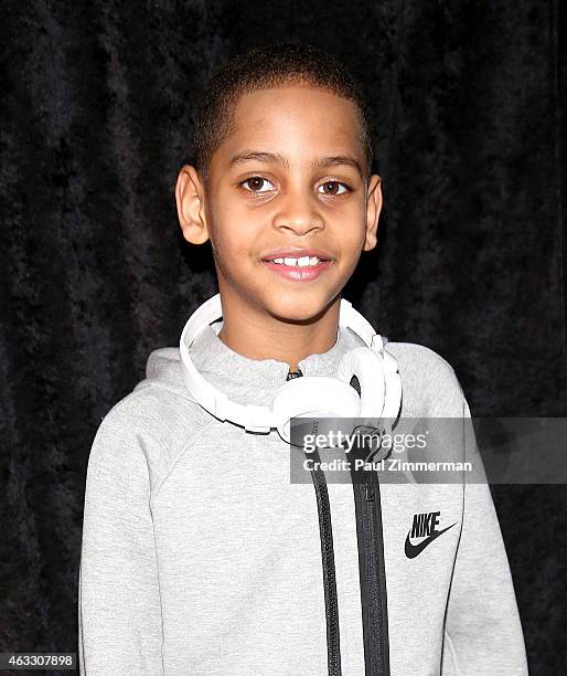 Kiyan Anthony backstage at the Nike/Levi's Kids Rock! during Mercedes-Benz Fashion Week Fall 2015 at The Salon at Lincoln Center on February 12, 2015...