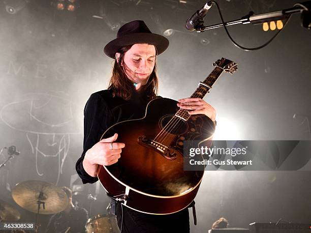 Singer James Bay performs on stage at KOKO on February 12, 2015 in London, United Kingdom.