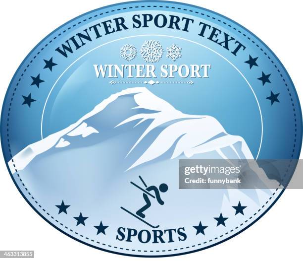 ski label - himalayan mountain range stock illustrations
