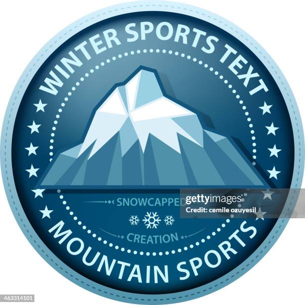 winter sports label - himalayan mountain range stock illustrations