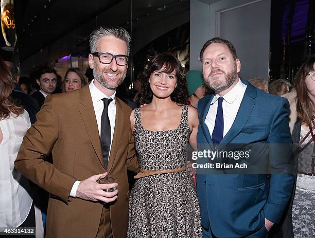 Michael Wilkinson, Carla Gugino, and Tim Martin attend Prada The Iconoclasts, New York 2015 on February 12, 2015 in New York City.