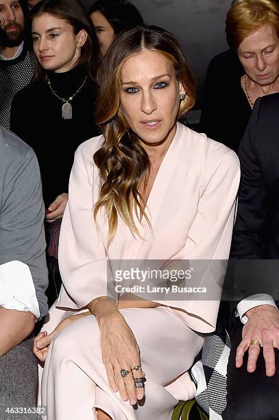 Sarah Jessica Parker attend the Tome fashion show during Mercedes-Benz Fashion Week Fall 2015 at The Pavilion at Lincoln Center on February 12, 2015...