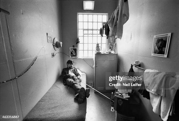 The Inmate Nation: Portrait of Charles Manson in his cell at California Medical Facility. Vacaville, CA 7/1/1982 - 7/31/1982 CREDIT: Neil Leifer