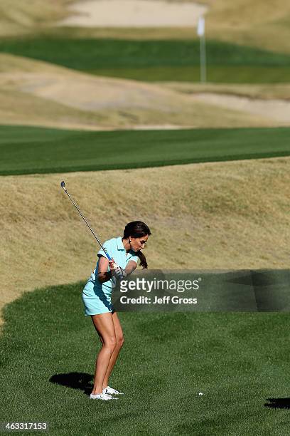 Holly Sonders plays the ninth hole on the Jack Nicklaus Private Course at PGA West during the second round of the Humana Challenge in partnership...