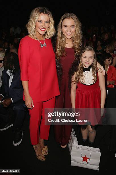 Lennon Stella and Maisy Stella attend the Go Red For Women Red Dress Collection 2015 presented by Macy's fashion show during Mercedes-Benz Fashion...