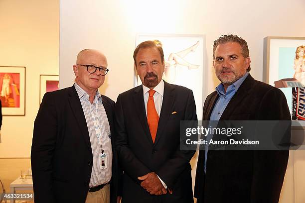 Ernst Hilger, Jorge Perez and Nick Korniloff attend Art Wynwood VIP Preview at Art Wynwood Pavilion on February 12, 2015 in Miami, Florida.