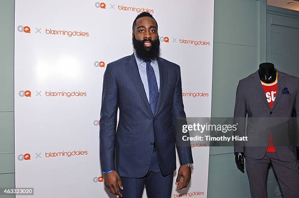 Star James Harden makes an appearance at Bloomingdale's on 59th Street on February 12, 2015 in New York City.