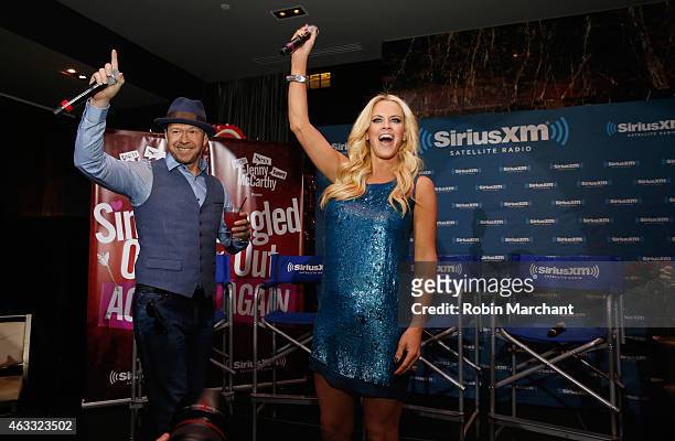 Donnie Wahlberg and Jenny McCarthy attend "Singled Out...Again" On Her Exclusive SiriusXM Show, "Dirty, Sexy, Funny With Jenny McCarthy" on February...