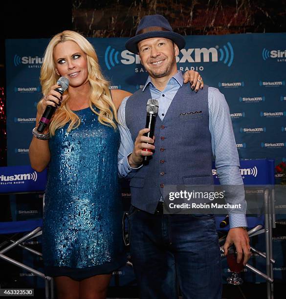 Jenny McCarthy and Donnie Wahlberg attend "Singled Out...Again" On Her Exclusive SiriusXM Show, "Dirty, Sexy, Funny With Jenny McCarthy" on February...