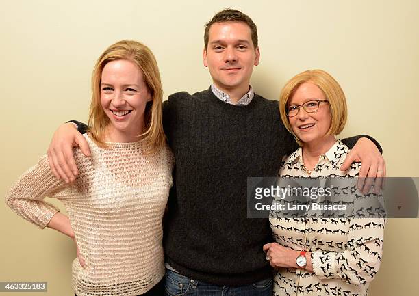 Actor Amy Hargreaves, director/screenwriter Jeremy Saulnier and actor Eve Plumb pose for a portrait during the 2014 Sundance Film Festival at the...