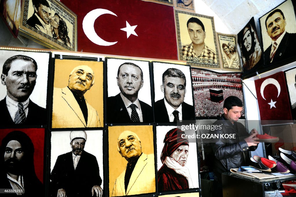 First Turkey Leader Embroidered images of the founder of modern Turkey Mustafa Kemal ...