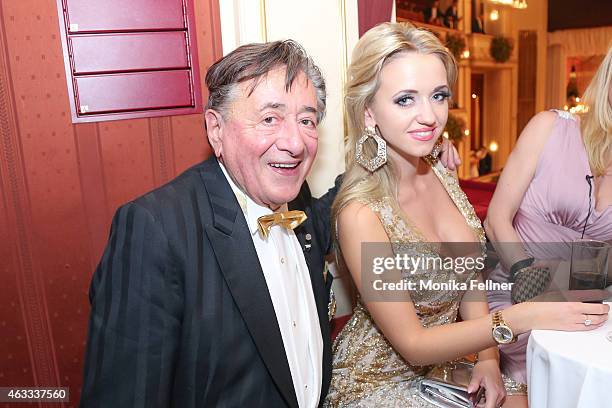 Richard Lugner and Cathy Lugner attend the traditional Opera Ball Vienna at State Opera Vienna on February 12, 2015 in Vienna, Austria.