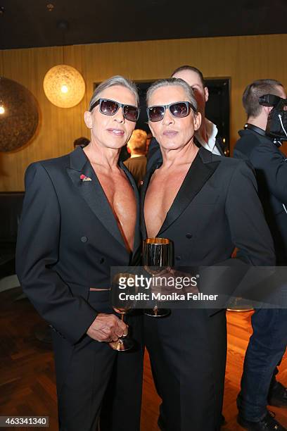 The Botox Boys Arnold and Oskar Wess attend the Champagne And Oyster Reception in Hotel Le Meridien on February 12, 2015 in Vienna, Austria.