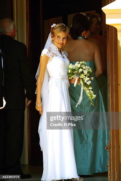 Belinda Emmett and Rove McManus during their wedding held Mary Immaculate Church Waverly on January 29th, 2005 in Sydney, Australia.