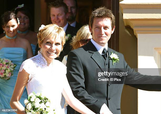 Belinda Emmett and Rove McManus during their wedding held Mary Immaculate Church Waverly on January 29th, 2005 in Sydney, Australia.