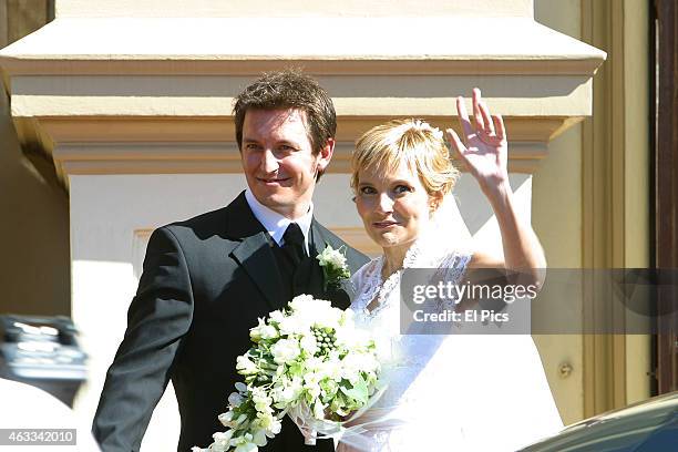 Belinda Emmett and Rove McManus during their wedding held Mary Immaculate Church Waverly on January 29th, 2005 in Sydney, Australia.