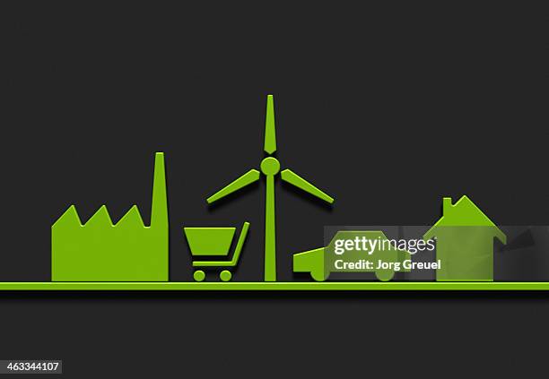 symbols of a sustainable lifestyle - sustainable lifestyle stock illustrations