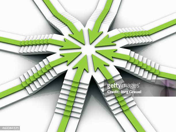 converging arrows - concentration stock illustrations