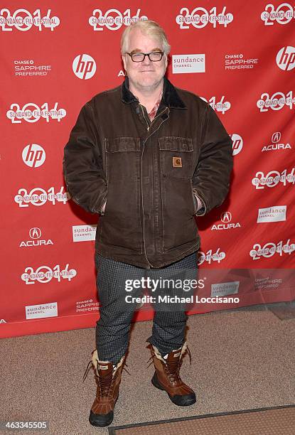 Actor Philip Seymour Hoffman attends the "God's Pocket" premiere at Eccles Center Theatre during the 2014 Sundance Film Festival on January 17, 2014...