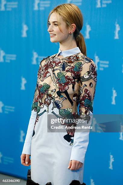 Lily James attends the 'Cinderella' photocall during the 65th Berlinale International Film Festival at Grand Hyatt Hotel on February 13, 2015 in...